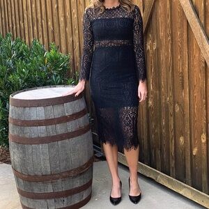 Black Lace Long Sleeve Dress